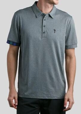 William Murray Polo Shirt Golf Performance Golf Short Sleeve Grey Plaid XXL